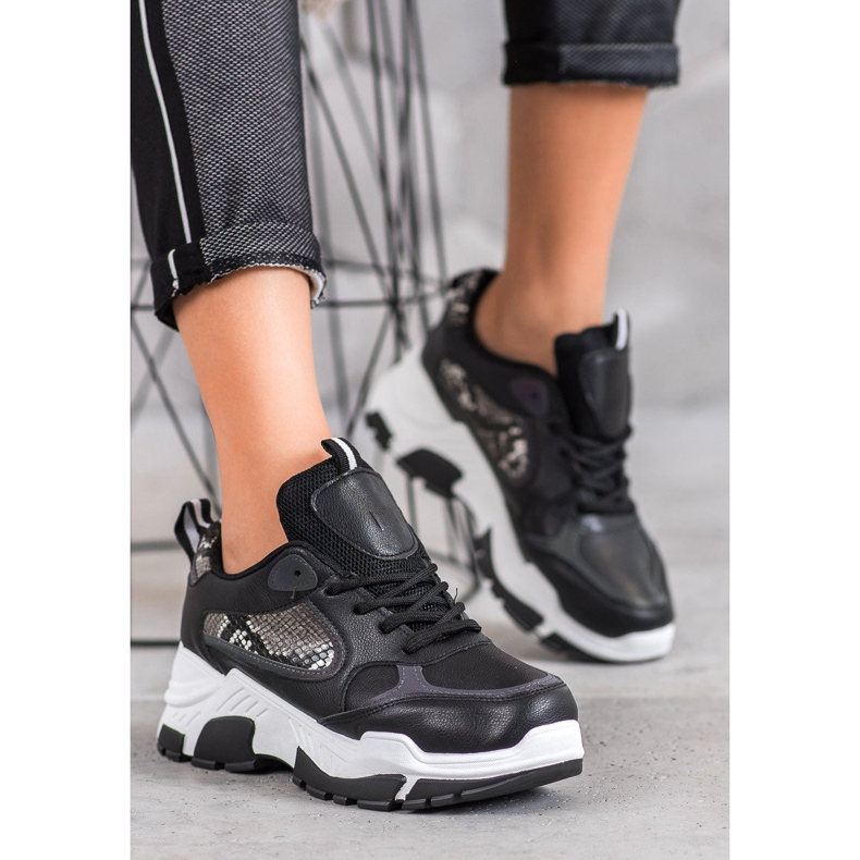 Bella Paris Adidași din piele ecologică negru multicolor 1