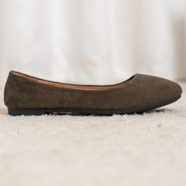 Diamantique Balerini clasici din piele de căprioară multicolor verde 1