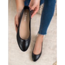 SHELOVET Balerină clasică din piele ecologică negru 1