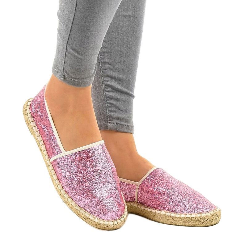 Espadrile cu alunecare roz 1609 1 Espadrile cu alunecare roz 1609 1