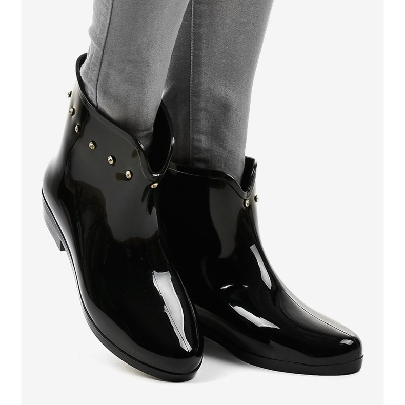 Galoșii scurți negri cu zirconii cubice SD97E-1 negru 2