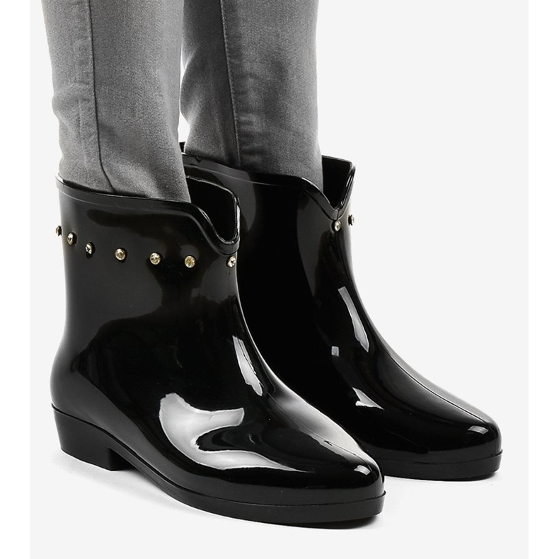 Galoșii scurți negri cu zirconii cubice SD97E-1 negru 1