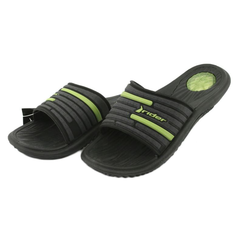 Papuci de piscină pentru bărbați Rider 82735 negru / verde gri 2 Papuci de piscină pentru bărbați Rider 82735 negru / verde gri 2