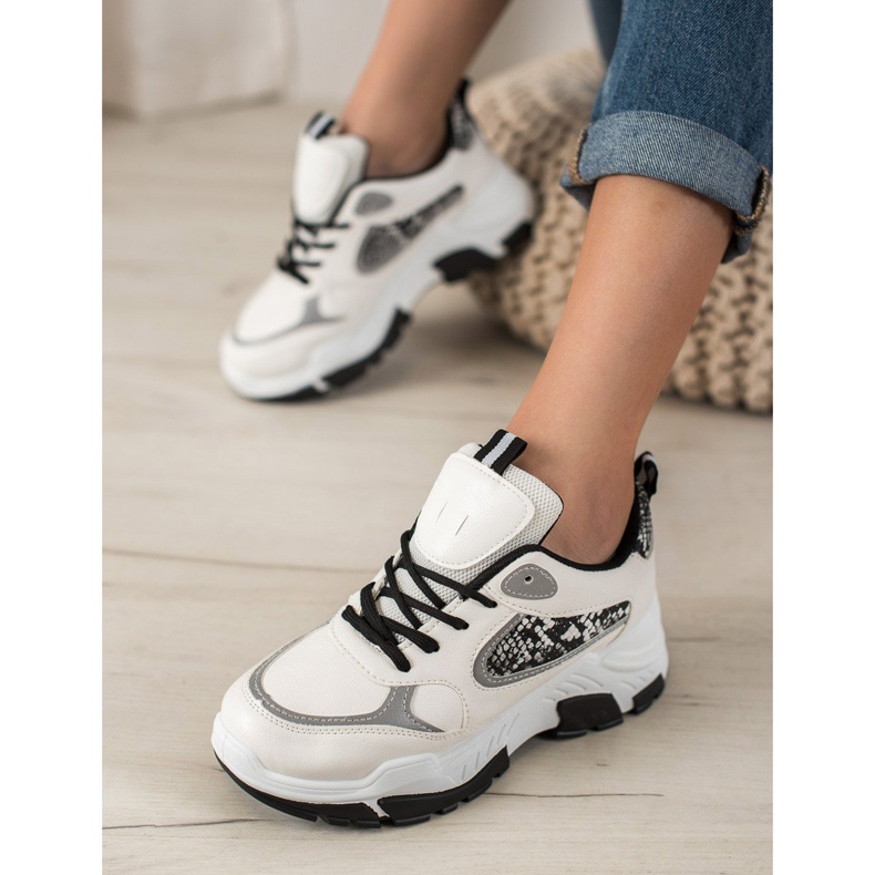 Bella Paris Adidași din piele ecologică alb multicolor 1