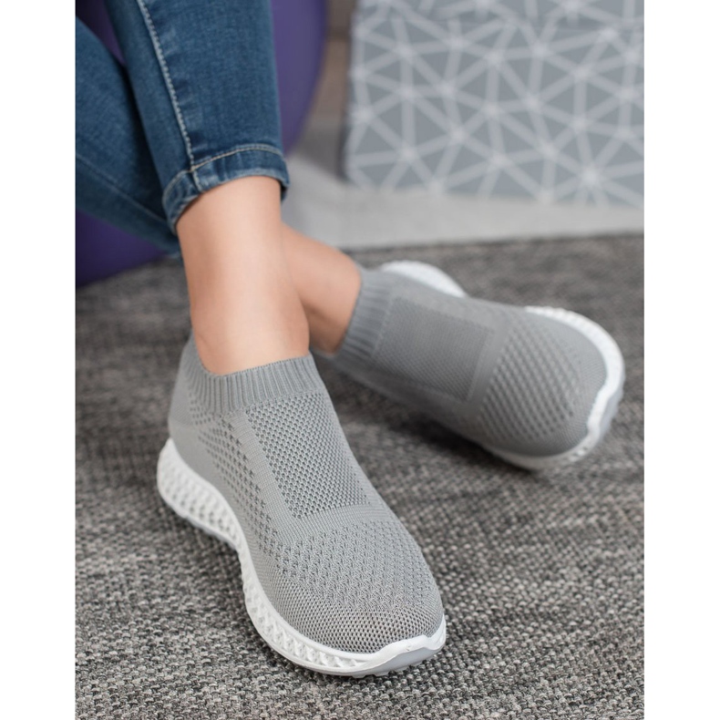 Goodin Pantofi sportivi ajurati gri 1