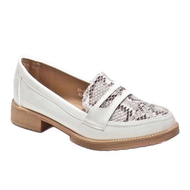 Mocasini pentru balerini cu animale albe 20-339MO 1 Mocasini pentru balerini cu animale albe 20-339MO 1