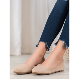 SHELOVET Balerine confortabile maro 1