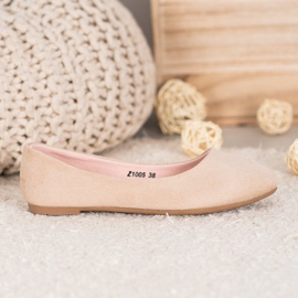 SHELOVET Balerine confortabile maro 2