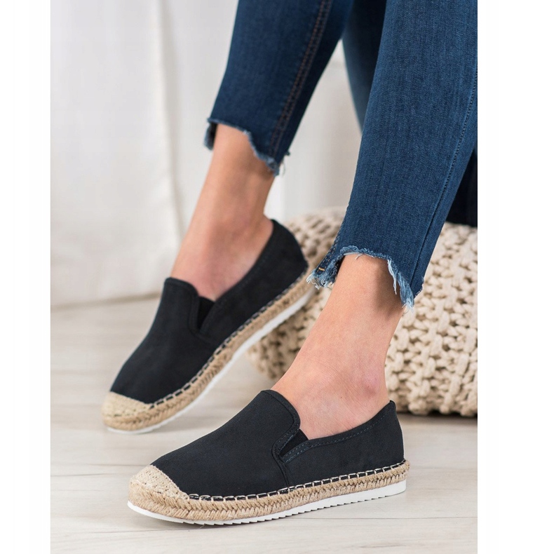 Goodin Espadrile din piele de căprioară negru 1