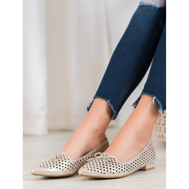 Goodin Balerine elegante ajurate de aur 1