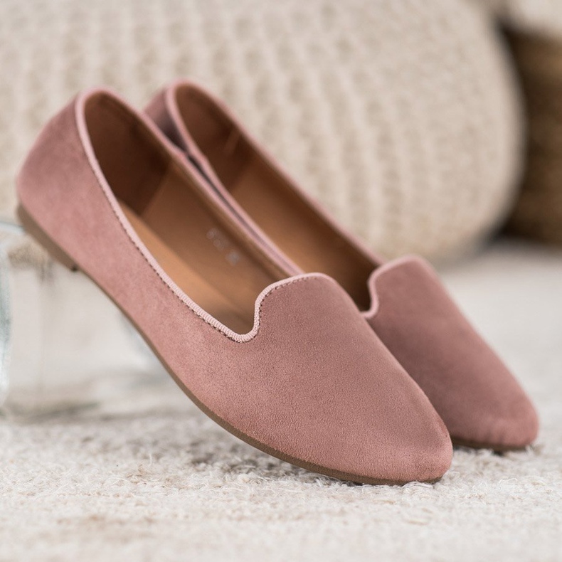 Clowse Lordii clasici din piele de căprioară roz 1 Clowse Lordii clasici din piele de căprioară roz 1