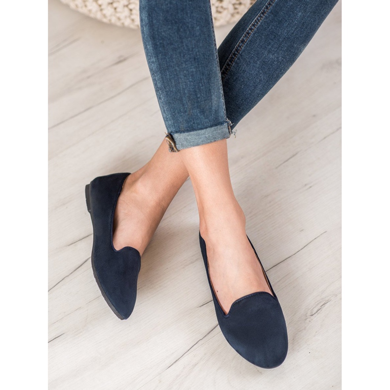 Clowse Lordii clasici din piele de căprioară albastru marin 1