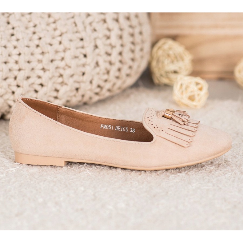 Fama Domnii din piele de căprioară cu franjuri maro 1 Fama Domnii din piele de căprioară cu franjuri maro 1