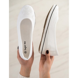 Super Me Balerină ajurată pe pană alb 2 Super Me Balerină ajurată pe pană alb 2