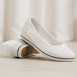 Super Me Balerină ajurată pe pană alb 1 Super Me Balerină ajurată pe pană alb 1