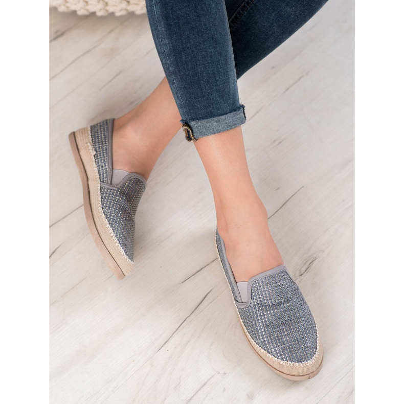 SHELOVET Espadrile la modă albastru gri 2 SHELOVET Espadrile la modă albastru gri 2