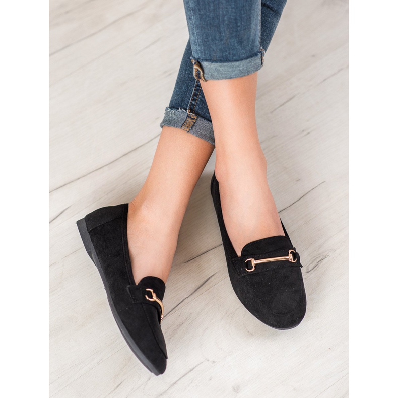 Bestelle Mocasini elegante cu ornament negru 1