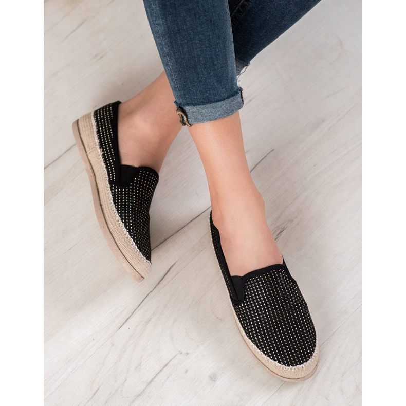 SHELOVET Espadrile la modă negru 1