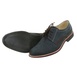 Moskała Pantofi din piele pentru bărbați 761 Navy Blue Moskła albastru 5 Moskała Pantofi din piele pentru bărbați 761 Navy Blue Moskła albastru 5