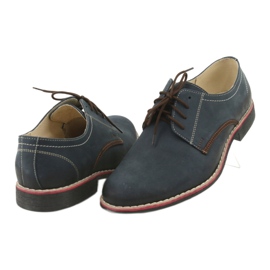 Moskała Pantofi din piele pentru bărbați 761 Navy Blue Moskła albastru 4 Moskała Pantofi din piele pentru bărbați 761 Navy Blue Moskła albastru 4