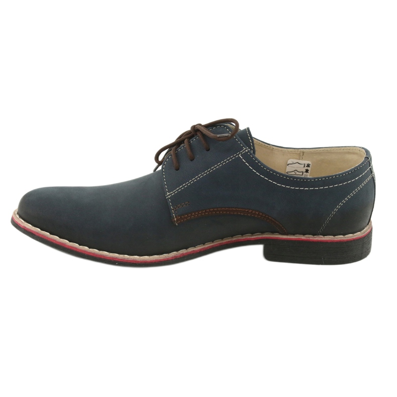 Moskała Pantofi din piele pentru bărbați 761 Navy Blue Moskła albastru 2 Moskała Pantofi din piele pentru bărbați 761 Navy Blue Moskła albastru 2