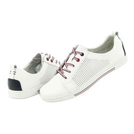 Încălțăminte de încălțăminte din piele FILIPPO DP008 alb albastru marin 4