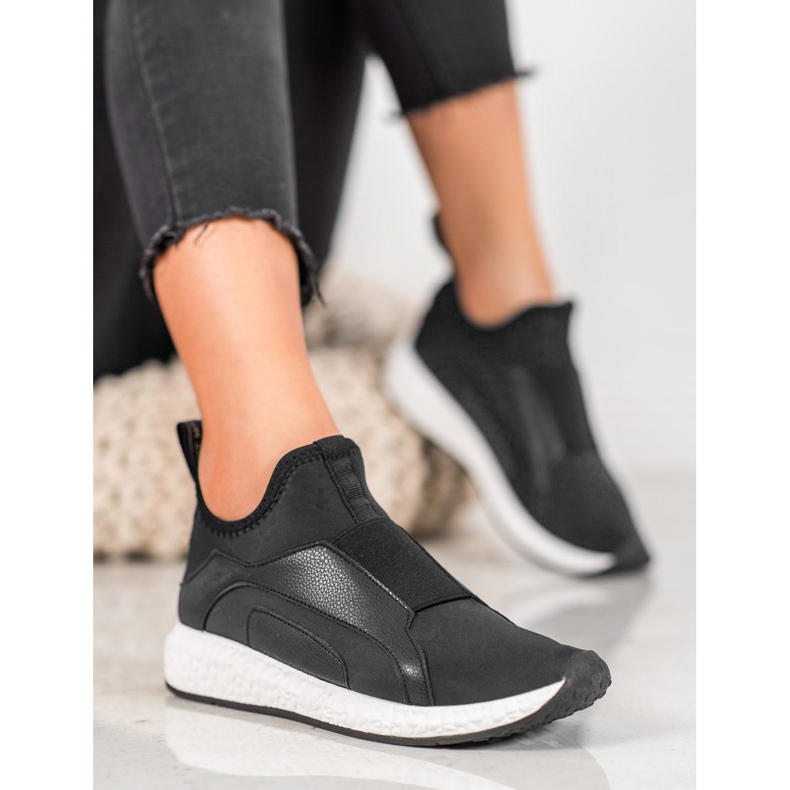 Bona Pantofi negri pe platformă negru 1