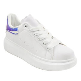 Adidași albi pe talpă groasă 650-3 albastru 1