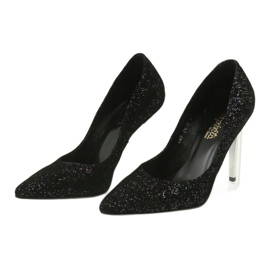 Pompe din piele pe Szpilka 497 Black Espinto negru 3