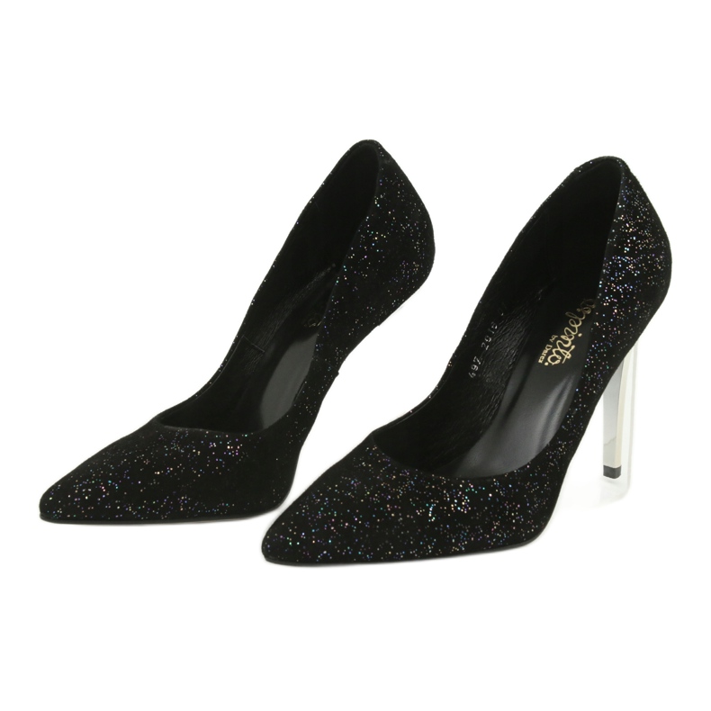 Pompe din piele pe Szpilka 497 Black Espinto negru 3