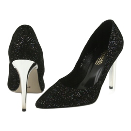 Pompe din piele pe Szpilka 497 Black Espinto negru 4