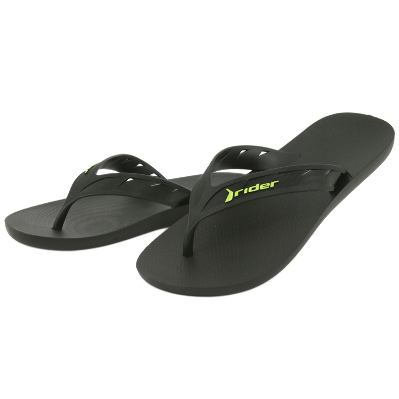 Rider Flip-Flops pentru bărbați negri și verzi 11573 negru 3