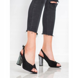 Goodin Sandale Cu Toc Decorativ negru 2
