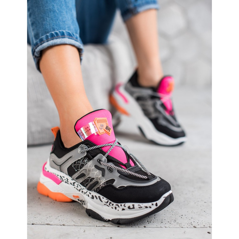 Seastar Adidași de modă negru multicolor 1