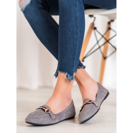 Fama Domnii din piele de căprioară cu ornament gri 1