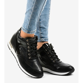 Adidași negri cu pană S0075-1 negru 2