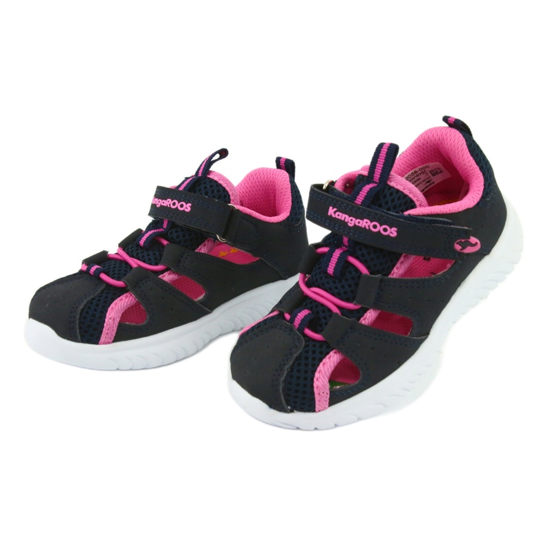 Sandale cu velcro KangaRoos 02058 dk bleumarin albastru marin roz 3
