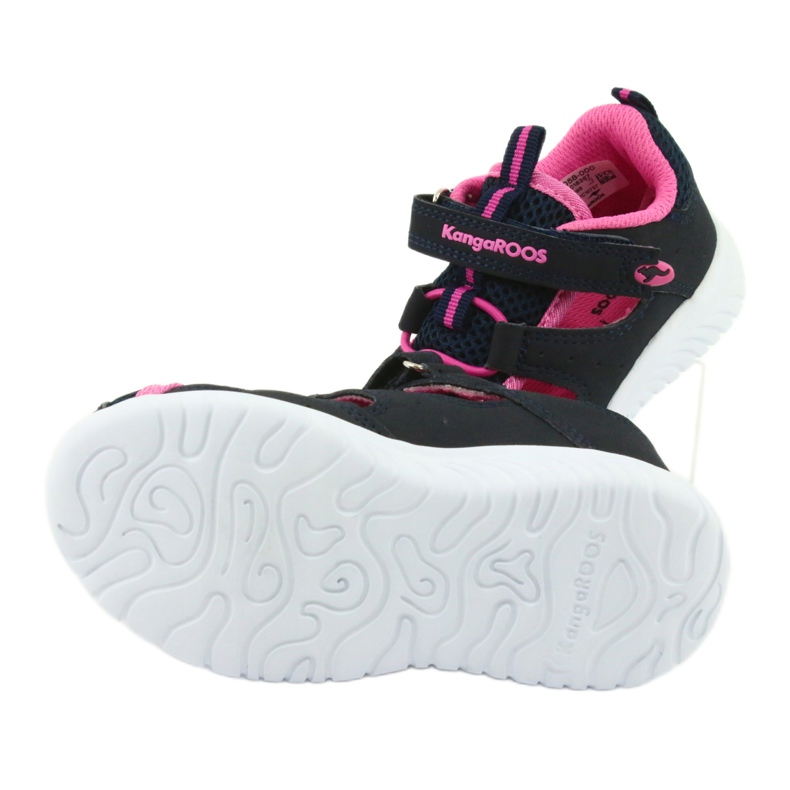 Sandale cu velcro KangaRoos 02058 dk bleumarin albastru marin roz 5