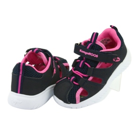 Sandale cu velcro KangaRoos 02058 dk bleumarin albastru marin roz 4