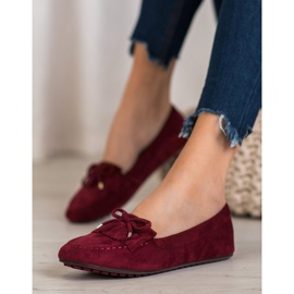 Ideal Shoes Cizme din piele de căprioară cu franjuri roșu 1 Ideal Shoes Cizme din piele de căprioară cu franjuri roșu 1