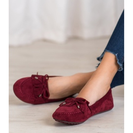 Ideal Shoes Cizme din piele de căprioară cu franjuri roșu 2 Ideal Shoes Cizme din piele de căprioară cu franjuri roșu 2