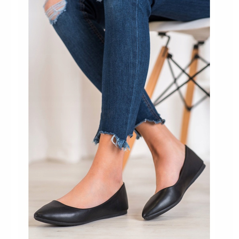 Seastar Balerini negri cu piele ecologică negru 1 Seastar Balerini negri cu piele ecologică negru 1