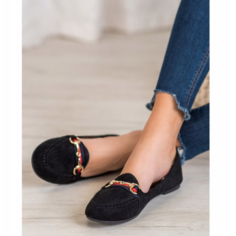 Fama Domnii din piele de căprioară cu ornament negru 1