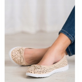 SHELOVET Balerină ajurată cu arc maro 1 SHELOVET Balerină ajurată cu arc maro 1