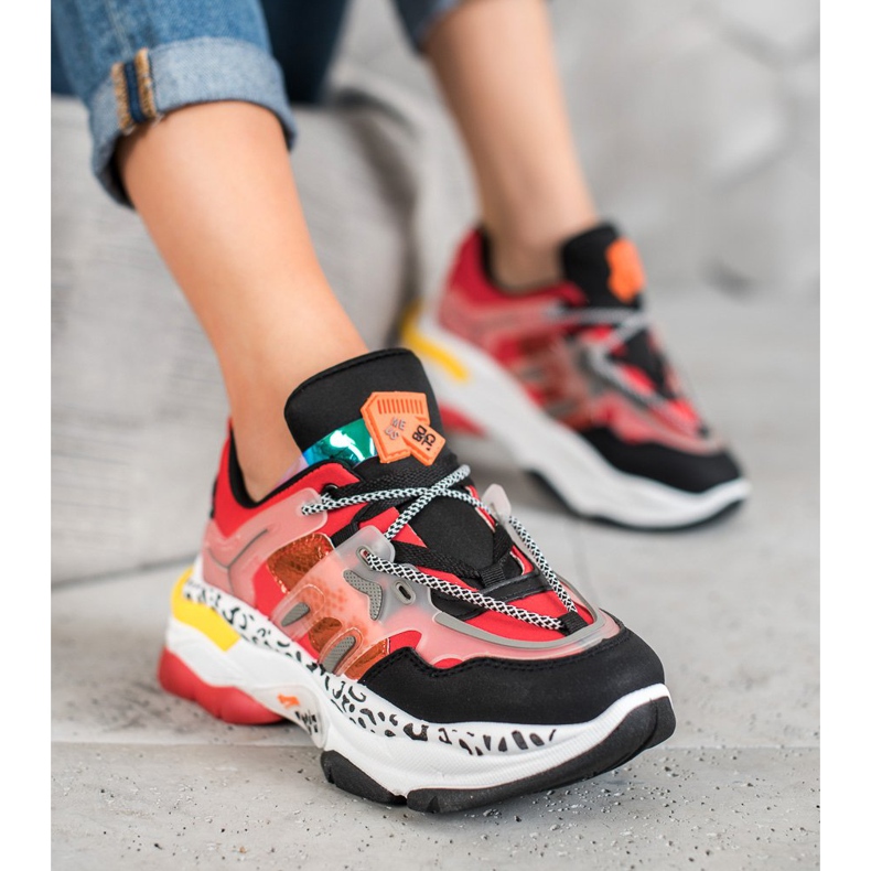 Seastar Adidași de modă roșu multicolor 1 Seastar Adidași de modă roșu multicolor 1