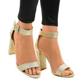 Pompe cu sclipici aurii ZY-161 de aur 1