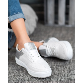 SHELOVET Încălțăminte elegantă pe platformă alb gri 1