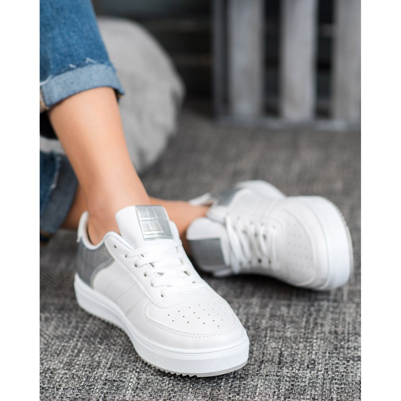 SHELOVET Încălțăminte elegantă pe platformă alb gri 1