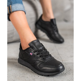 SHELOVET Pantofi legați în piele ecologică negru 2