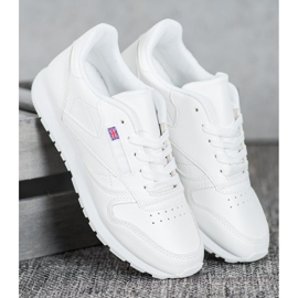 SHELOVET Pantofi legați în piele ecologică alb 2